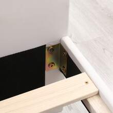 Bed Frame 160 X 200 Cm - With Slatted Base, 2 Drawers And Headboard With Hook Points – Wood & Faux - 白色 - 查看 9