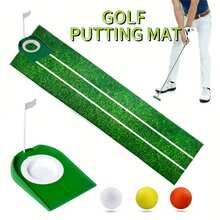 1 Set Of Golf Putting Practice Mats, Perfect For Indoor Golf Training And Fun. Durable And . Makes A Great Holiday Gift (Teacher's Day, Valentine's Day, Halloween, Christmas, Thanksgiving, Back-To-School Season). - Black - View 1