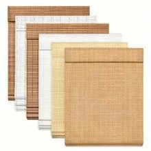 Cordless Bamboo Roman Shades – Light-Filtering Natural Window Blinds, Easy Roll-Up Design For Living Room, Bedroom & Office, -Friendly Woven Bamboo Texture, Adjustable Height, Smooth Operation, Neutral Warm Tone, Soft Light Diffusion, Simple Moder - Ceylon Light Rus - View 2