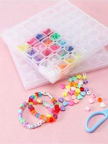 One Transparent Plastic Jewelry Organizer Box With 28/56 Removable Compartments. Suitable For Earrings, Rings, Necklaces, Beads, And Small Craft Items. Portable Organizer, Perfect For Travel, Back-To-School Season, And Valentine's Day. - Multicolor - View 9
