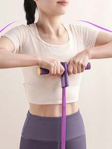 Banda Elástica con Pedales para Ejercicio en Casa, Banda de Resistencia de 4 Tubos de Látex, Entrenador para Brazos, Abdomen, Piernas y Glúteos, Equipo para Yoga, Pilates y Fitness, Asas de Espuma Antideslizantes, Ligera, Portátil, Fácil de Transportar, Ideal para Entrenamiento Diario en Hogar, Oficina o Viaje - Multicolor - Ver 11