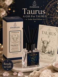 Taurus Zodiac Reed Diffuser 50ml, Botanical Vanilla Scented Oil Diffuser With Pink Crystal & 4 Fiber Reeds, Flameless Home Fragrance For Bedroom Bathroom Office, Astrology Birthday Gift For Women, Star Sign Room Decor - 無火系列 - 查看 11