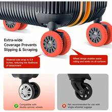 8pcs Luggage Wheel Covers, Shock-Absorbing Universal Wheel Noise Reduction Pads, Luggage Wheel Protection Accessories, Silent Wheel Covers, Travel Suitcase Wheel Protection Covers, Dedicated Luggage Wheel Protection Covers - Multicolor - View 5