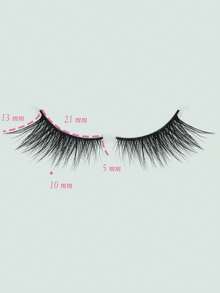 10 Pasang Ekstensi Bulu Mata Cat Eye Alami dengan Garis Hitam, Cocok untuk Riasan Sehari-hari dan Kencan - Hitam - View 3