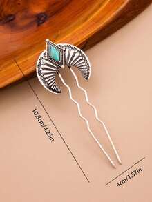 1 Peça Pente de Cabelo de 4 Dentes, Novo Estilo Chinês Elegante e Requintado, Ornamento de Cabelo, Grampo de Cabelo Estilo Antigo - Multicolorido - Visão 7