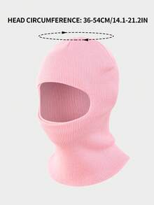 1pc Solid Color Baby Winter Knitted Balaclava Hat, Cute Double Pom Pom Design, Elastic Soft Neck Warmer, Suitable For Baby Daily Outdoor Skiing - 1PC - View 8