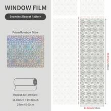 Static Cling Geometric Floral Window Film 28*100cm/43x100cm Minimal Line Pattern Rainbow Prism Privacy Glass Sticker Waterproof Decor For Bathroom Kitchen Cabinet - 1PC - View 17