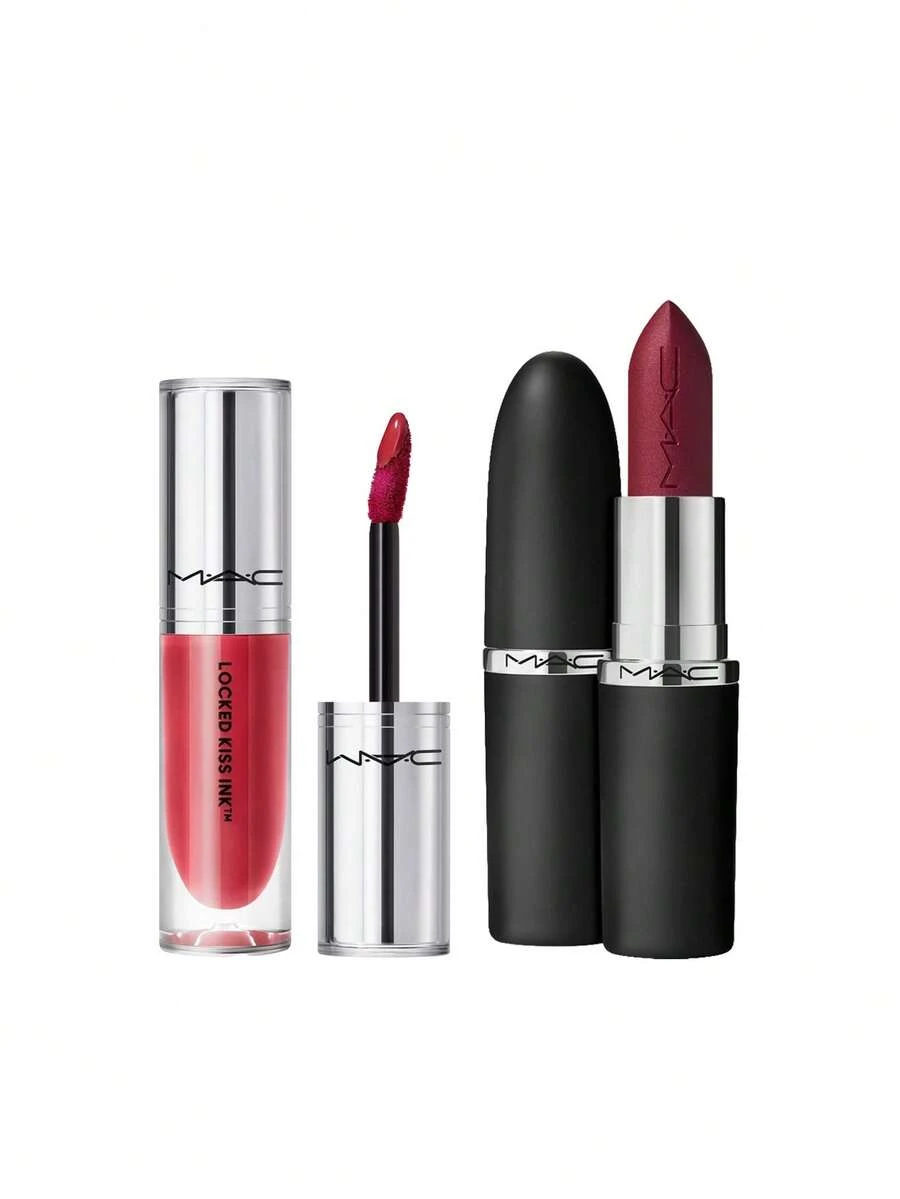 [حزمة] لون شفاه Locked Kiss Ink 24HR Most Curious 4 مل + أحمر شفاه Macximal Silky Matte D For Danger 3.5 جم - الأكثر فضولاً + د للخطر - مشاهدة 1