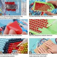 Pintura de Diamante 5D DIY Sem Moldura, Kit de Arte para Iniciantes de Decoração Doméstica Feito à Mão, Conjunto de Pintura de Diamante Gato Macaron Arco-Íris Fofo, Conjunto de Arte de Pintura de Diamante de Nível Inicial. Adequado para Decoração de Parede de Sala de Estar, Quarto e Espaço de Escritório. Também Pode Ser Usado Como Atividade Criativa com Tema de Feriado, Presente, Presente de Aniversário. Adequado para Páscoa, Dia das Mães, Festival, Halloween, Ação de Graças, Natal - Conjuntos - Visão 6
