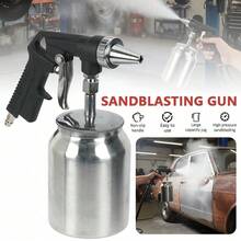 Druckluft-Saugsandstrahler Mit 6-mm-Düse & 1-Liter-Tank, 1/4"-Schnellkupplung, Tragbare Sandstrahlpistole Zum Entrosten & Entlacken – Ideal Für Autokarosseriearbeiten, Metallaufbereitung & Heimwerkstatt-Restaurierungsprojekte - Polen - Übersicht 1