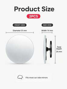 2pcs/4pcs Car Blind Spot Mirror, High-Definition Real Glass Rearview Mirror, Waterproof Wear-Resistant Adjustable Angle Mirror Sticker, Suitable For Most Car Side Mirrors, Reverse Observation, Lane Change Assistance And Daily Driving Field Of View Supplement - A - View 8