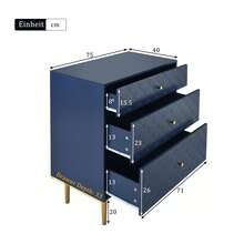 Navy Blue Sideboard - Modern Wood And Metal Frame Cabinet For Dining Room And Living Room - 海軍藍 - 查看 2