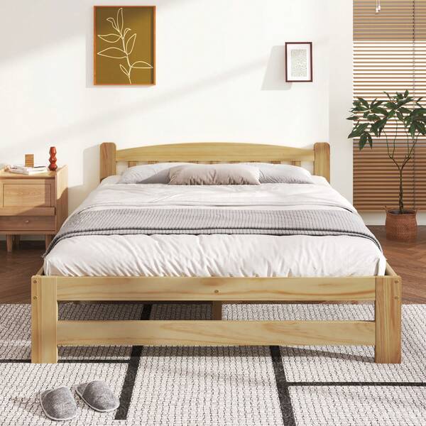 Sofa Bed Frame Futon, Double Bed 140x200cm Natural