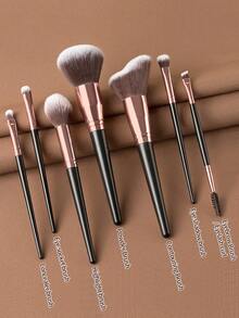 ronshadow 15pcs Multi-Function Makeup Brush Set, Soft Nylon Bristles, Base, Contour, Eye, Brow Brushes, Even Powder Pickup, Smooth Application, Suitable For Daily Use, Travel Makeup, Gift - Multicolor - View 4
