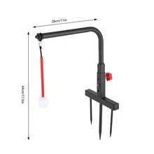 Golf Swing Trainer Practice Aid Black Red Iron Adjustable Height 20-25cm For Driving Range Backyard Training Modern Floor Mount - Multicolor - View 2