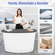 Countertops Pull-Out Promotion Table 130*40*90CM - Black and White - View 1