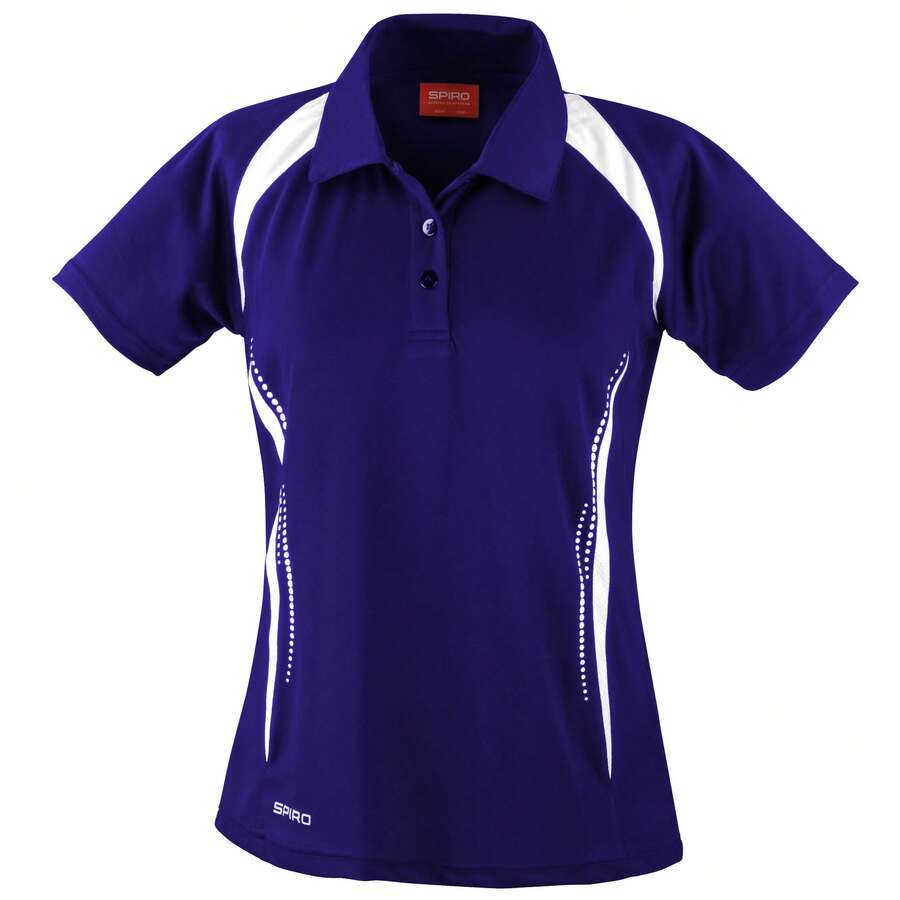 Spiro Womens/Ladies Sports Team Spirit Performance Polo Shirt - Navy/White - View 1