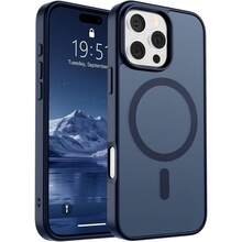 半透明磨砂磁吸手機殼，適用於 iPhone 13 14 15，防摔防刮硬殼，適用於 iPhone 16 Pro Max 17 Pro Max 16e 17e 12 11 - 藍色 - 查看 7