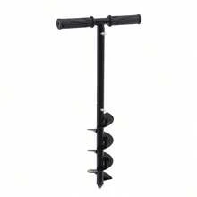 Hand Post Hole Digger - 24'' X 4" Earth Garden Auger Drill - Black - View 6