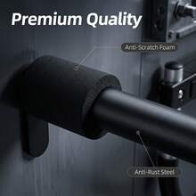 DDCAQIOUA No-Drill Doorframe Chin-Up Bar, Multi-Grip Chin-Up Bar, Scratch-Resistant U-Shaped Structure, Home Gym Equipment For Renters, Small Apartments, Industrial Design, Black, Rustproof - Black - View 7