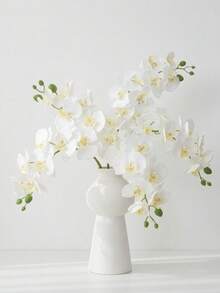 1PC Artificial Phalaenopsis Orchid, Wedding Decoration, DIY Material, Bridal Bouquet, Wedding Car Decoration, Arch Decoration, Home, Restaurant, Bedroom, Vase Decoration, Procession Decoration, New Year Gift, Valentine's Day Gift, Graduation Gift - White - View 9