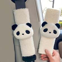 Bantalan Bahu Sabuk Pengaman Mobil Berbahan Panda - Aksesori Keselamatan yang Nyaman, Cocok untuk Semua Mobil, Dekorasi Interior Mobil - A - View 3