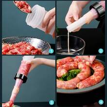3 Sizes Manual Sausage Stuffer Tubes, Push-Pull Sausage Machine | Manual Sausage Filling Tubes, Sausage Filling Tools, Sausage Making Casing, Home Sausage Stuffer, Suitable For Camping, Outdoor Kitchen - Transparent - View 9