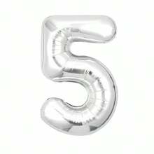 32 Inch Silver Number Foil Balloon, Large Standing Mylar Number Balloon For Birthday Party Decor, Anniversary, Store Opening - 32-inch Silver Number Balloon - View 9
