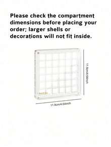 1pc Acrylic Magnetic Shell Display Box, 36/64/100 Slots Acrylic Shell Display Box, Multi-Functional Shell Display Box, Storage Display Box, Jewelry Box, Suitable For Decorative Storage Of Stars, Shells, Gemstones And Handmade Crafts, Perfect As Birthday Gift For Friends And Family - Multicolor - View 5