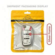 1pc Car Key Case-Edgy Print,Suitable For Audi A3 8P, A6 C6, Q3 8U, A1 8X, Q7 4L, TT 8J, R8 42.Advanced Soft-Touch, Does Not Block Signal, Unisex. - Audi 3 Button Model CA - View 14