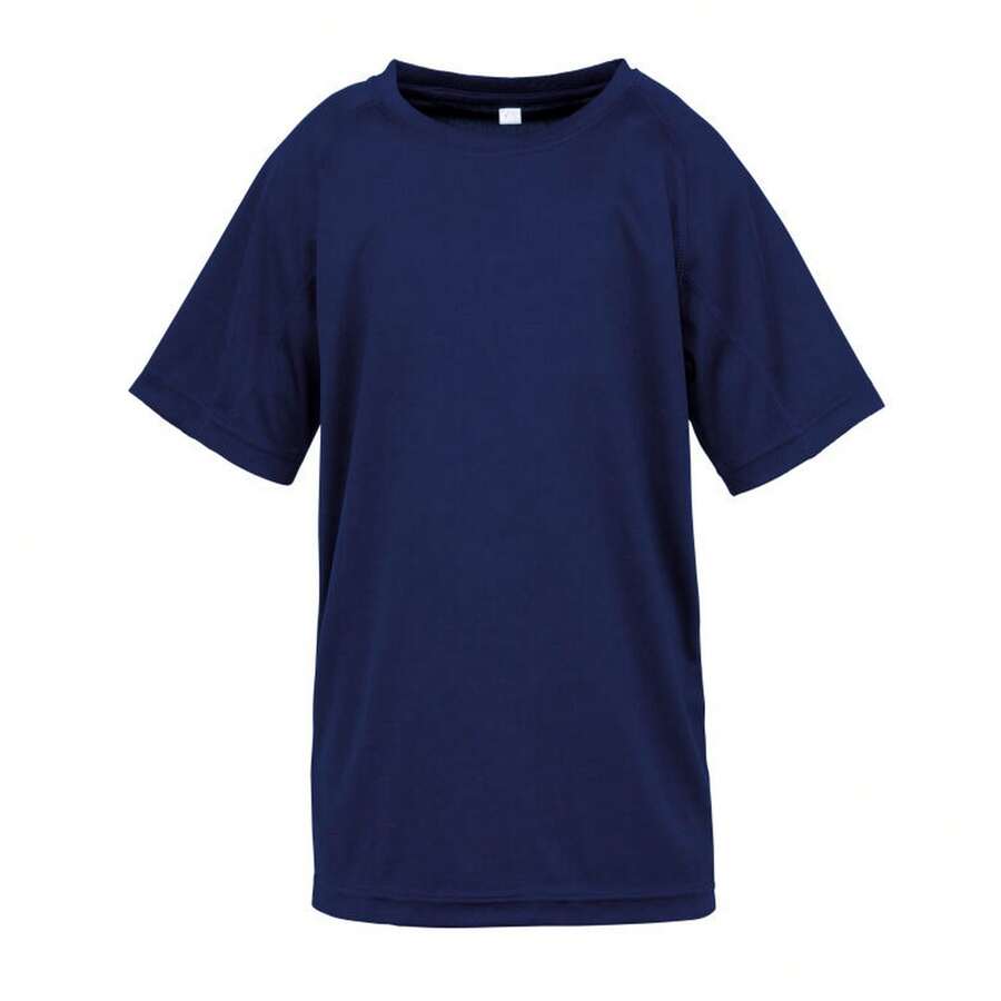 Spiro Impact Childrens/Kids Junior Performance Aircool T-Shirt - Navy Blue - View 1
