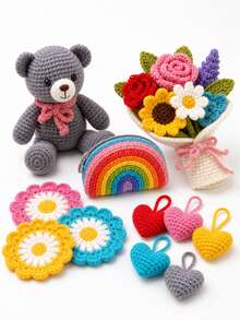 58pcs/130pcs Crochet Knitting Set, DIY Crochet Knitting Beginner Tool Kit, Includes Portable Storage Bag, Crochet Tools And Yarn - Suitable For Beginners, Can Crochet Pet Clothes, Socks, Gloves, Scarves, Hats, Flowers, Bags, Pockets, Gifts, Decorative Accessories (Random Color Yarn And Crochet Hooks) - Multicolor - View 6