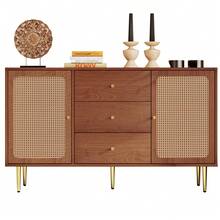 Sideboard With 2 Doors And 3 Shelves, Walnut Finish - Walnut - 查看 3