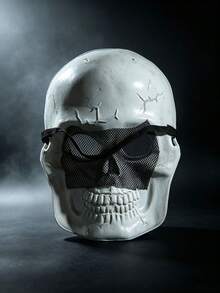 1pc Halloween Scary Full Face Mask, Horror Cosplay Ghost House Escape Room Skull Head Costume Prop - View 4