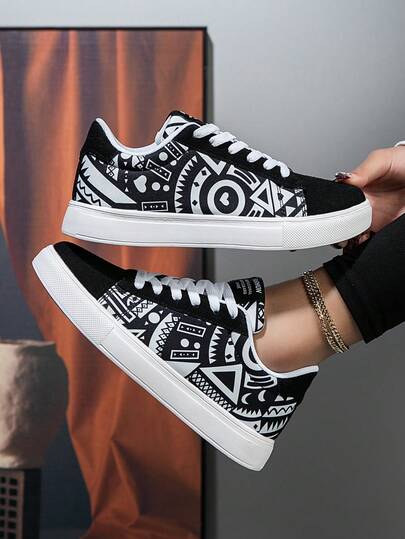 Women's Niche Geometric Pattern All-Season Commute Street Wear Durable Versatile Comfortable Casual Shoes