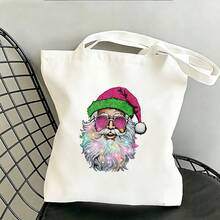1/2/3pcs Pink Green Glitter Christmas Hat Sunglasses Santa Claus Gradient Beard Heat Transfer Sticker, American Vintage Style Christmas DIY Print, Suitable For T-Shirt, Hoodie, Canvas Bag, Pillow - Multicolor - View 8
