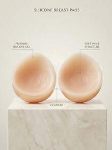 1pc Invisible Push-Up Silicone Breast Pads, Reusable Insertable Bra Pads For Wedding Dress And Swimwear, Nude Medical-Grade Silicone, Odorless, Soft, Breathable Concave Bottom, Non-Sweaty, Body-Shaping Breast Prosthesis For Post-Mastectomy Recovery, Breast Enhancer Pads For Swimming And Hydrotherapy, Artificial Silicone Breast Pads, Summer Holiday Halloween Essential Underwear Accessory, Thickened Bra Inserts, Sexy Carnival Silicone Fake Breast - Apricot - View 4