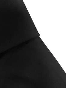 Women's Solid Color Off-Shoulder Slim Fit Flattering Everyday Versatile Long Sleeve Top - Black - View 9