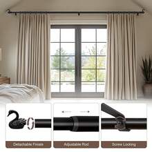 1pc Swan Style Decorative Curtain Rod, Iron Rod Body, Sturdy And Durable, Comes With Small Brackets For Secure Installation, Black Elegant Low-Key Versatile, Halloween Gift Card, Recommended Item - 1PC - View 7
