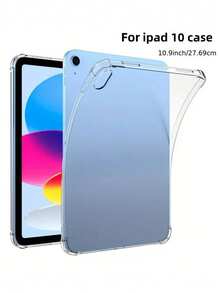 1件全透明四角防摔平板保護殼，適用於 iPad Mini1/2/3/4/5/6/7/Air/Air2/9.7/10.2/10.5/10.9 (Air4-Air8)/Pro 11/10th Gen/A16/Pro 11 2024/12.9/Pro 13 2024 機型，軟殼附加高保護氣囊，背蓋可自由 DIY - 無色 - 查看 2