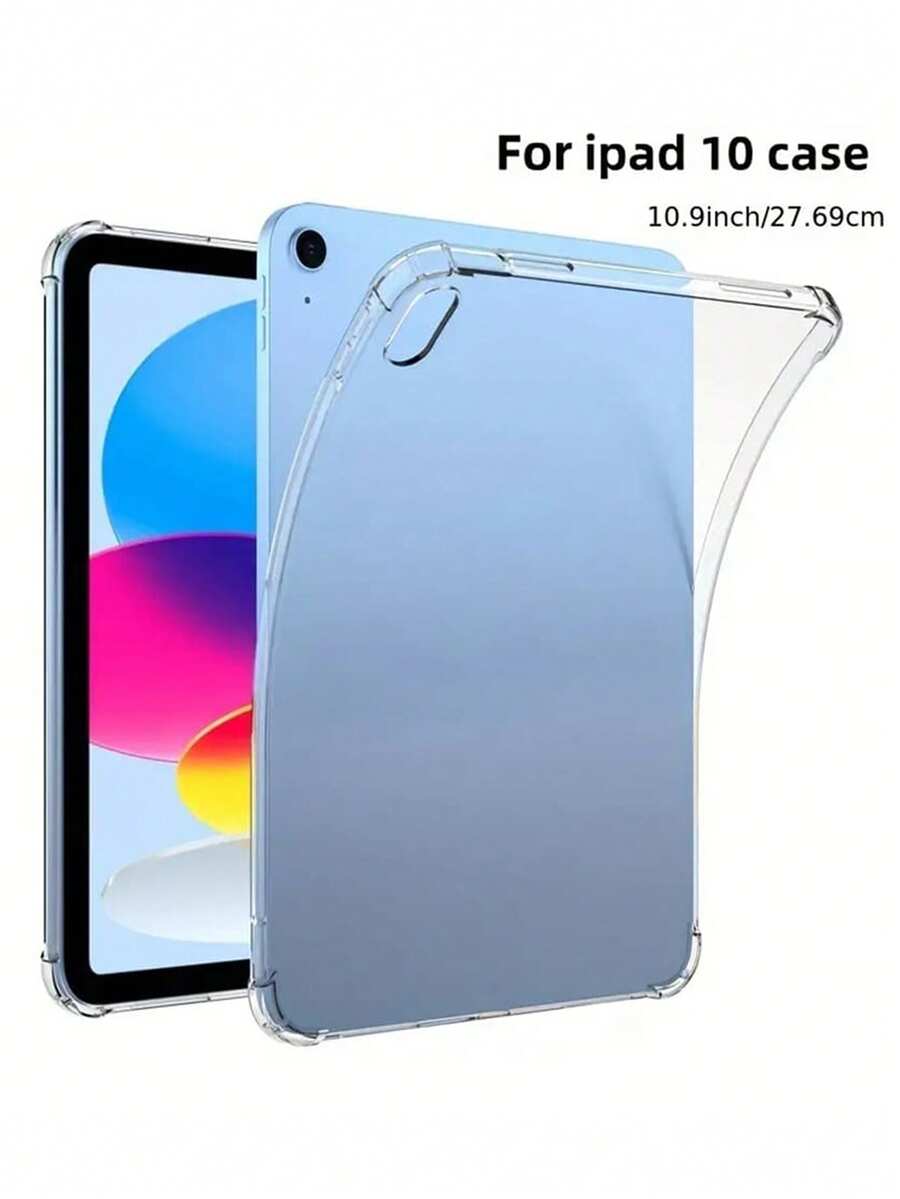 1件全透明四角防摔平板保護殼，適用於 iPad Mini1/2/3/4/5/6/7/Air/Air2/9.7/10.2/10.5/10.9 (Air4-Air8)/Pro 11/10th Gen/A16/Pro 11 2024/12.9/Pro 13 2024 機型，軟殼附加高保護氣囊，背蓋可自由 DIY