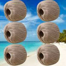 100g Hollow Yarn 2mm Linen Doll Handmade Crochet Knitting DIY Stiff Yarn For Bags And Hats - 6-pack - View 35
