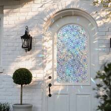Static Cling Geometric Floral Window Film 28*100cm/43x100cm Minimal Line Pattern Rainbow Prism Privacy Glass Sticker Waterproof Decor For Bathroom Kitchen Cabinet - 1PC - View 5