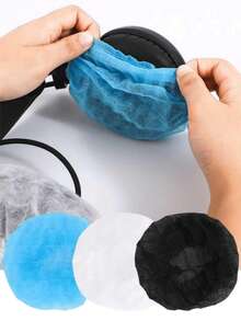 10pcs,30PCS Disposable Earphone Covers,Non-Woven Fabric Headphone Covers For Internet Cafe,Gaming Hotel,Aviation Headset,Dust-Proof,Sweat-Proof,Effectively Reduce Earphone Wear - A - View 10