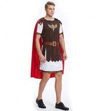 Medieval Roman Royal Knight Warrior Cosplay Halloween Costume For Men Adult Carnival European Gladiators Soldier Cloak - Multicolor - View 7