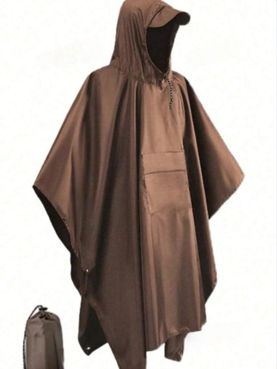 1 pieza Impermeable de Body completo reforzado, capa de lluvia con capucha de una sola pieza, mono impermeable de moda para adultos para ciclismo y senderismo al aire libre - Multicolor - Ver 1