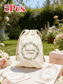 1-10 piezas Bolsas con cordón personalizadas, Bolsas con cordón personalizadas para bodas, Bolsas de almacenamiento de regalos personalizadas, Bolsas de almacenamiento personalizadas para fiestas de cumpleaños, Se ajustan a cualquier teléfono, Bolsas de almacenamiento personalizadas reutilizables, Regalos de aniversario, Día de San Valentín, Cumpleaños, Regalos de boda - Multicolor - Ver 22