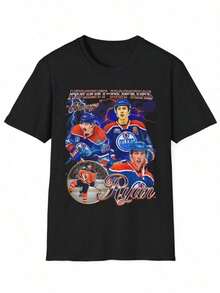 Herren-T-Shirt 1 Stück, Unisex schwarzes T-Shirt mit klassischem Vintage-90er-Jahre-Montreal-Canadiens-Motiv, Retro-Hockey-Design, Bootleg-Geschenk, Sommer-Herren-Edition. - Schwarz 2 - Übersicht 1