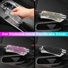 1pc Women's Car Rhinestone Handbrake Cover, Personalized Full Rhinestone Handbrake Decor Sleeve, Car Interior Decoration Accessory (Note: Size, Not Suitable For All Models), Fashionable Rhinestone Car Decoration - A - View 4