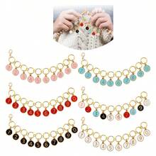 1 Set Enamel Number 0-9 Knitted Row Counter Chain, Locking Stitch Marker With Clasp, Suitable For Knitting, Crochet, Sewing Accessories - Fastener - View 2